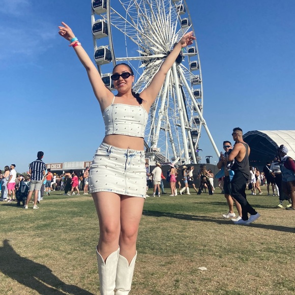 Jean set with pearls - Picture 3 of 8